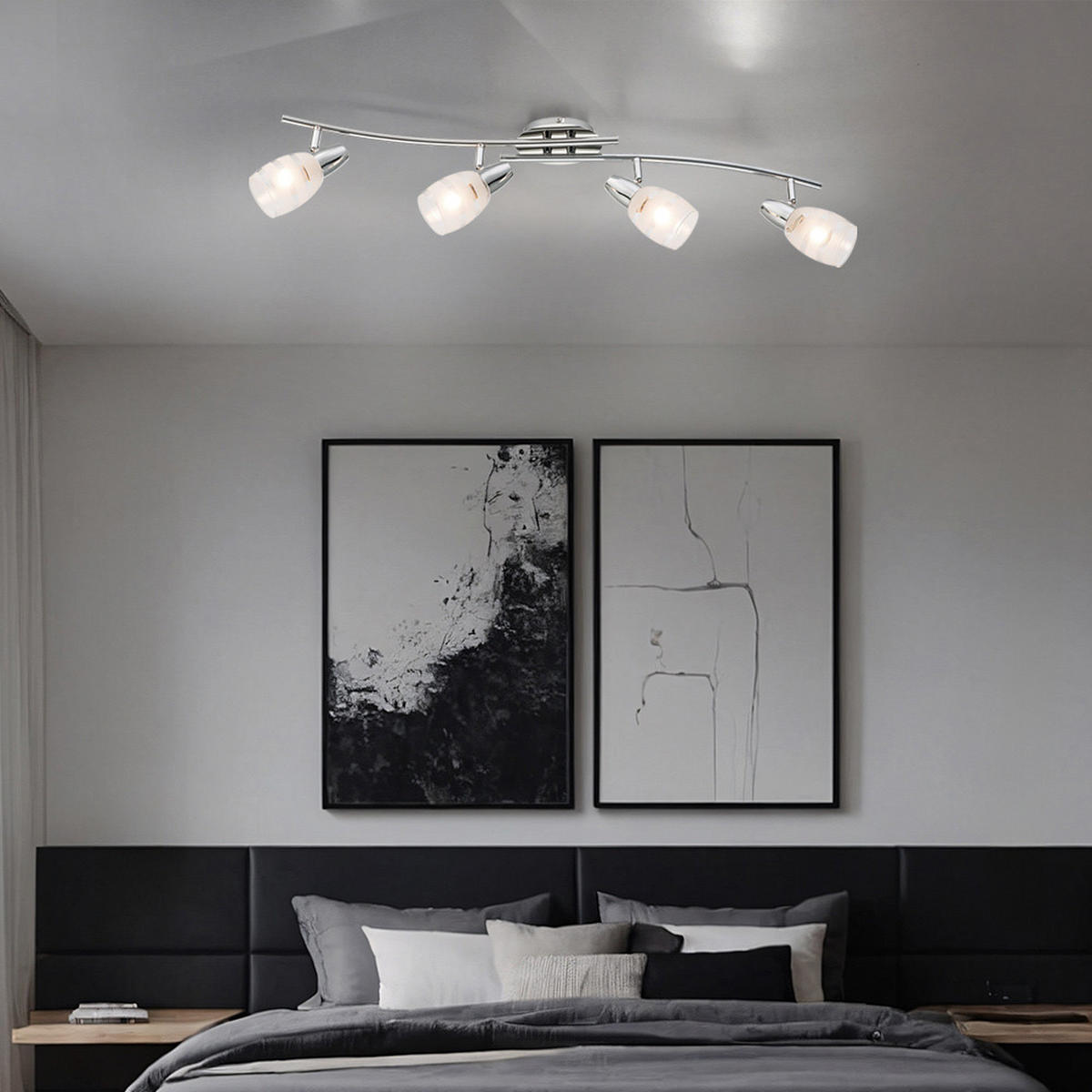 LED DECKENLEUCHTE Metall Silber - Silberfarben, Glas (81/9/16cm) - Globo Lighting