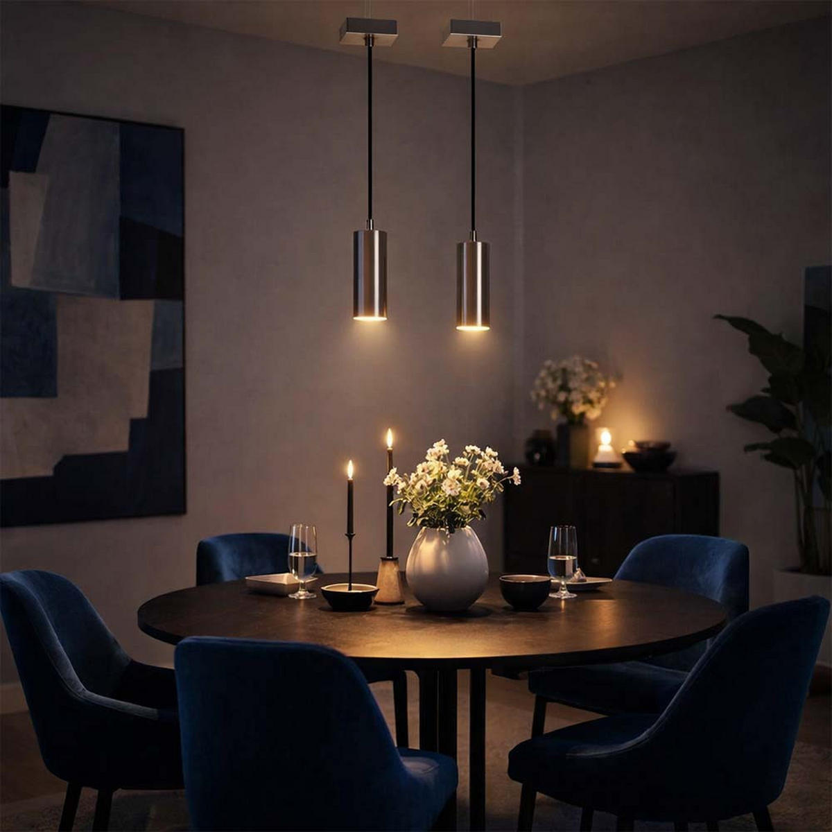 PENDELLEUCHTE LOFT Metall Silber 2x - Silberfarben, Metall (18/18/150cm) - Nowa