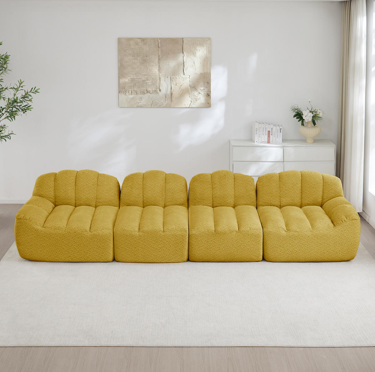 SOFA modular frameless Gelb - Gelb, Kunststoff (104/79/366cm) - Meubliv