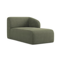 SOFAELEMENT Rechts Bouclé Stoff Grün - Schwarz/Olivgrün, Holzwerkstoff/Kunststoff (91/75/166cm) - Makamii