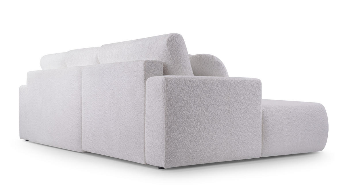 ECKSOFA VELOS Beige L - Links Bouclé - Beige/Schwarz, Kunststoff/Textil (260/168cm) - Luxkor24