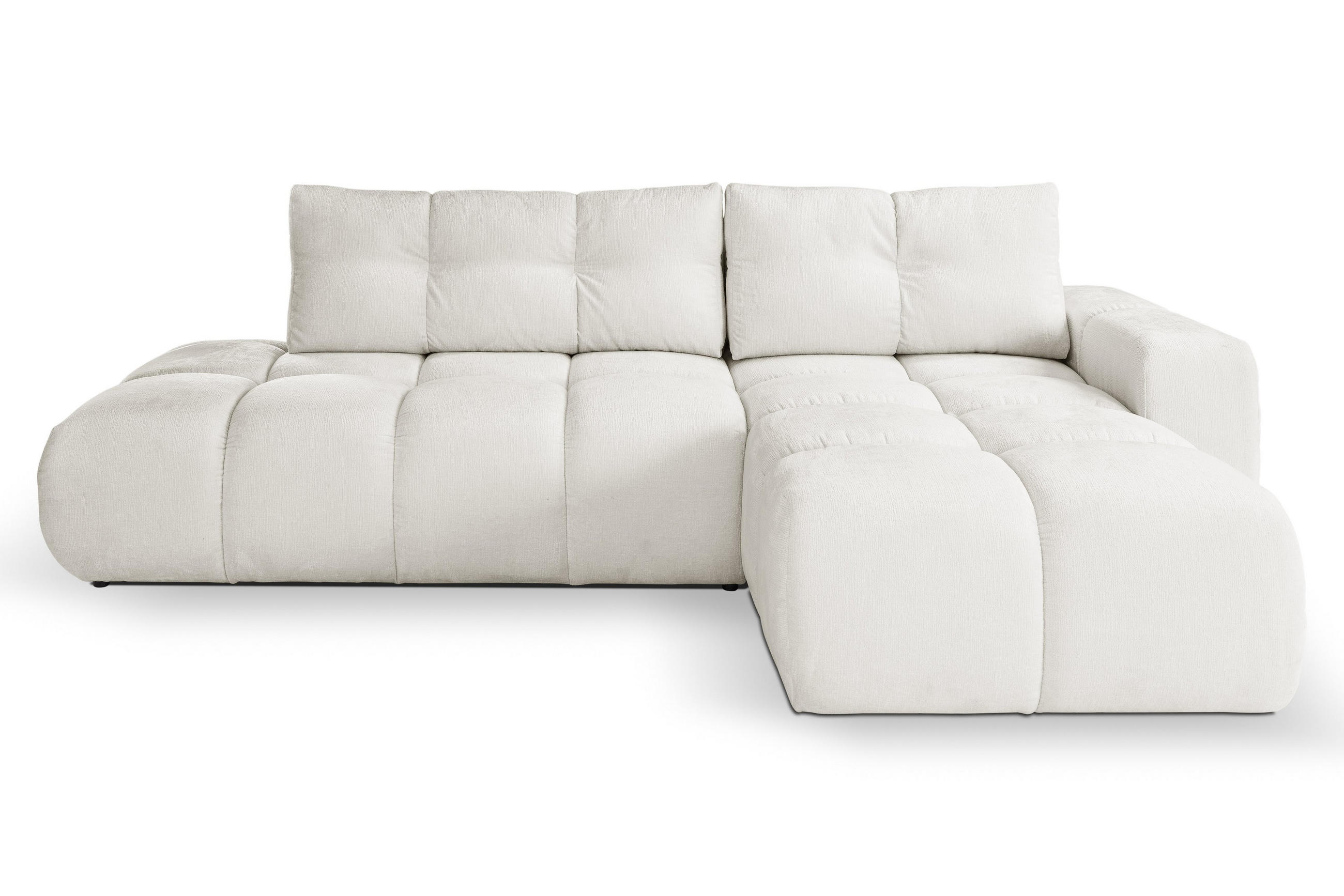 ECKSOFA DUCA R-S Creme Chenille mit Schlaffunktion - Creme, Holz (266.5/266.5cm) - MASSENO