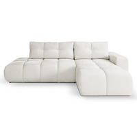 ECKSOFA DUCA R-S Creme Chenille mit Schlaffunktion - Creme, Holz (266.5/266.5cm) - MASSENO