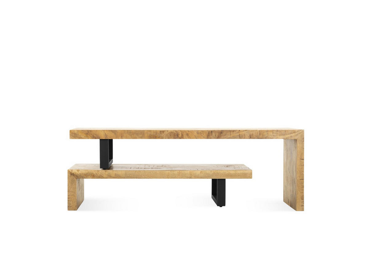 TV Board Kelly Mangoholz 140 cm / 40 cm Natur - Naturfarben, Holz (140/46/40cm) - Villa Möbel