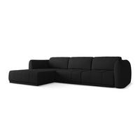 ECKSOFA Links Chenille Stoff Schwarz - Schwarz, Kunststoff/Textil (170/290cm) - Makamii