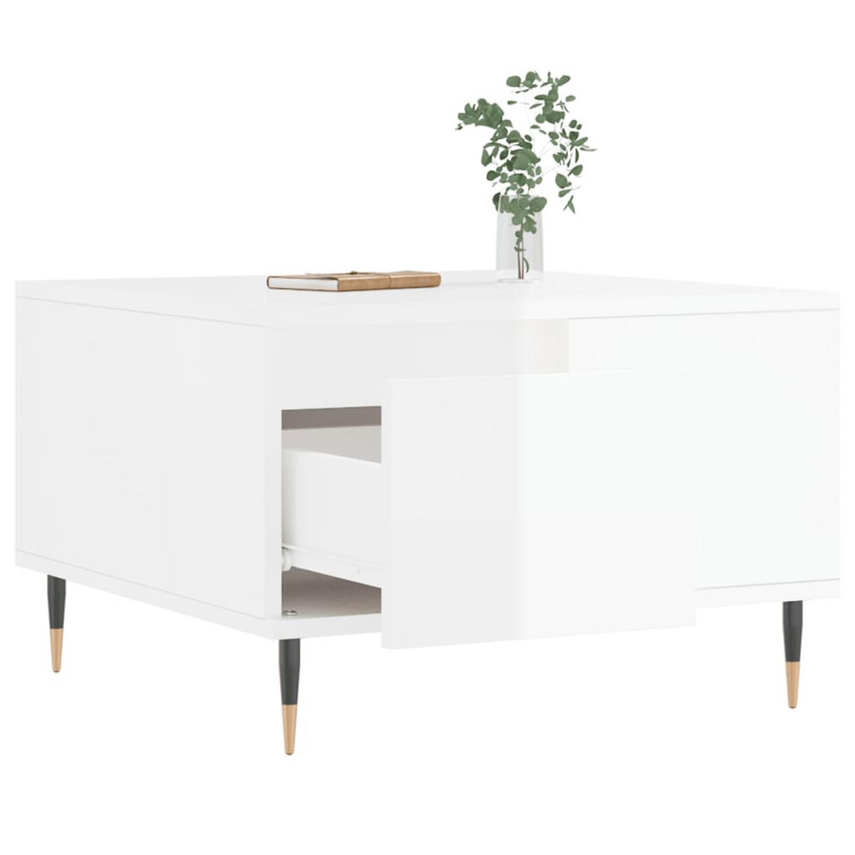 COUCHTISCH Hochglanz-Weiß 55x55x36,5 cm Holzwerkstoff - Weiß, Holzwerkstoff (55/55/36.5cm) - furnicato
