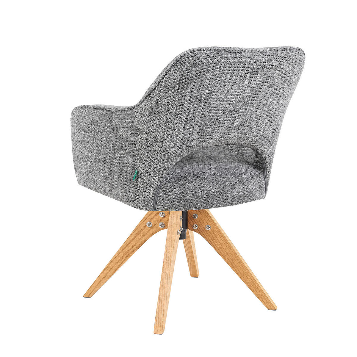 DREHSTUHL Mika-Lena 2er-Set - Honigeiche/Dunkelgrau, Eichenholz/Holz (60/87/65cm) - DUBI Möbel