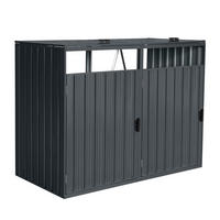 MÜLLTONNENBOX CUBO - Menge: 2, Ausstattung: 2x 240L - Anthrazit, Metall (160/122/80cm) - Home Deluxe