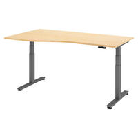 SCHREIBTISCH elektrisch XDSM 100/180/72 cm in Ahornfarben/Graphitfarben - Ahornfarben/Graphitfarben, Holzwerkstoff (100/180/72cm) - bümö