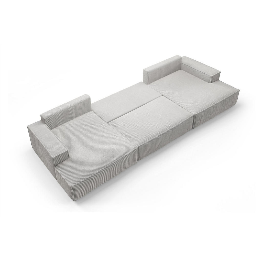Thumbnail - Fun Möbel Wohnlandschaft, Blaugrau, Textil, U-Form, 398x70x148 cm, Wohnzimmer, Sofas & Couches, Wohnlandschaften, Wohnla...
