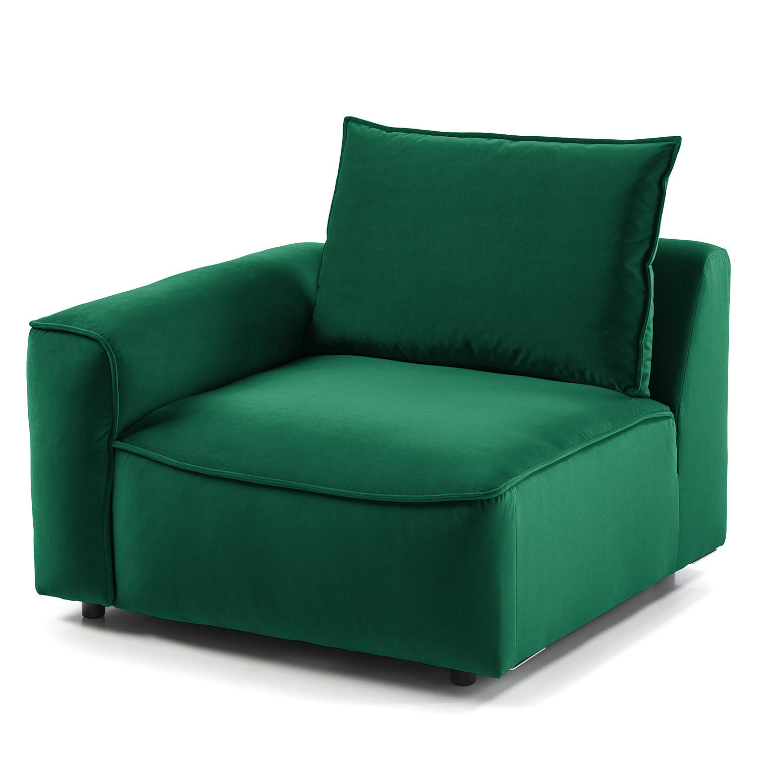 MODULSESSEL - Dunkelgrün, Holz/Textil (104/82/99cm) - home24