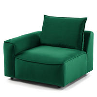MODULSESSEL - Dunkelgrün, Holz/Textil (104/82/99cm) - home24