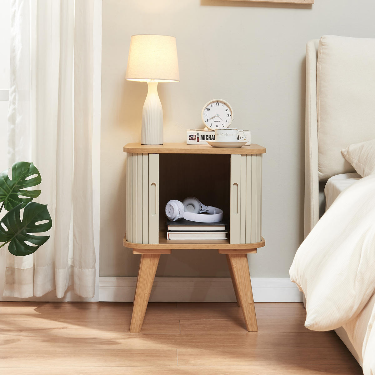 BEISTELLTISCH Tysvær - Creme, Holz/Holzwerkstoff (45/45/58.5cm) - [en.casa]