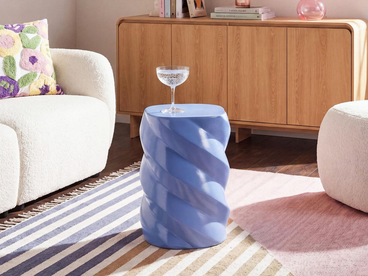 BEISTELLTISCH Blau Ronta - Blau, Keramik/Kunststoff (29/29/40cm) - Beliani