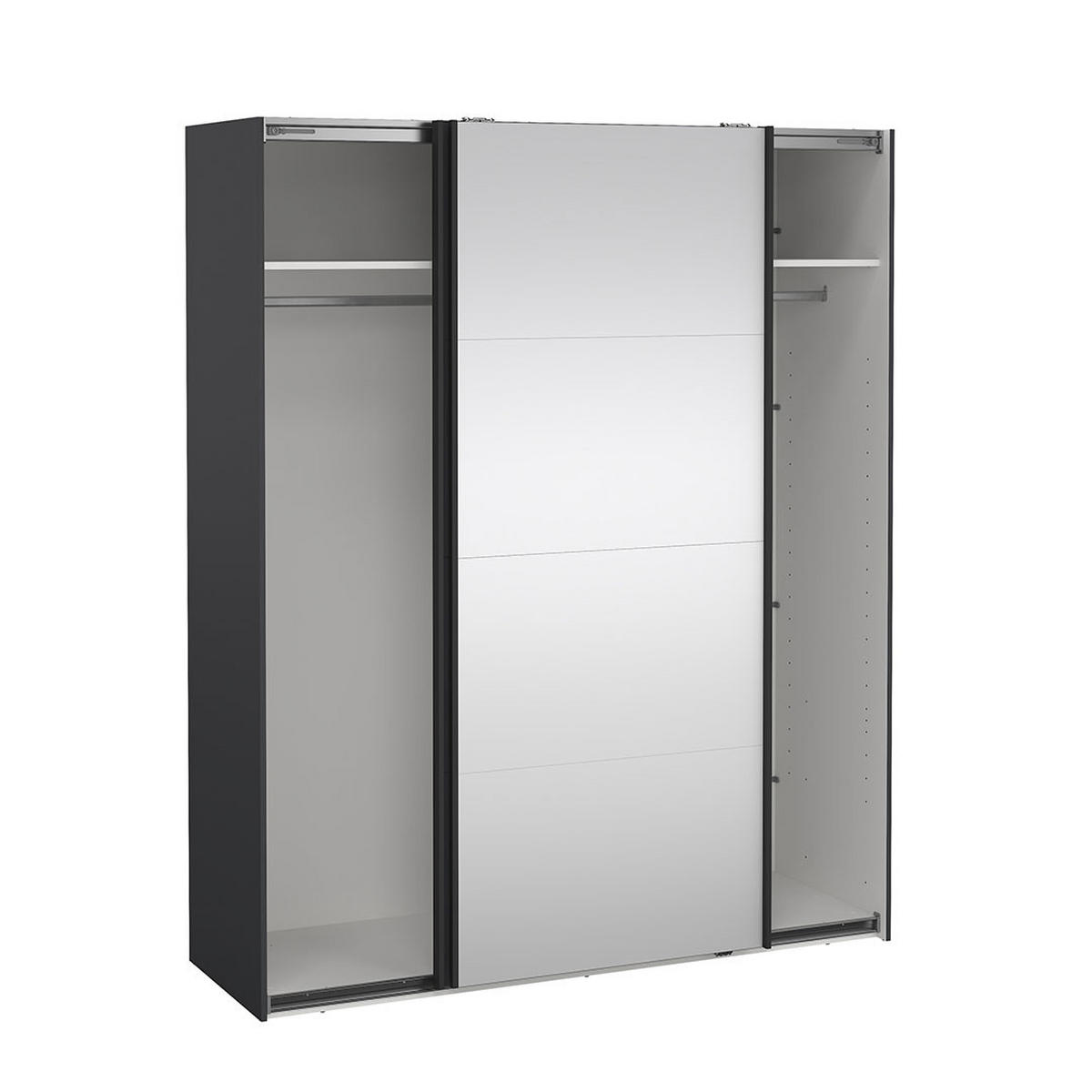 SCHIEBETÜRENSCHRANK, Bergamo, Grau, Holzwerkstoff, 179 x 67 x 221 cm - Grau, Holzwerkstoff (179/221/67cm) - ebuy24