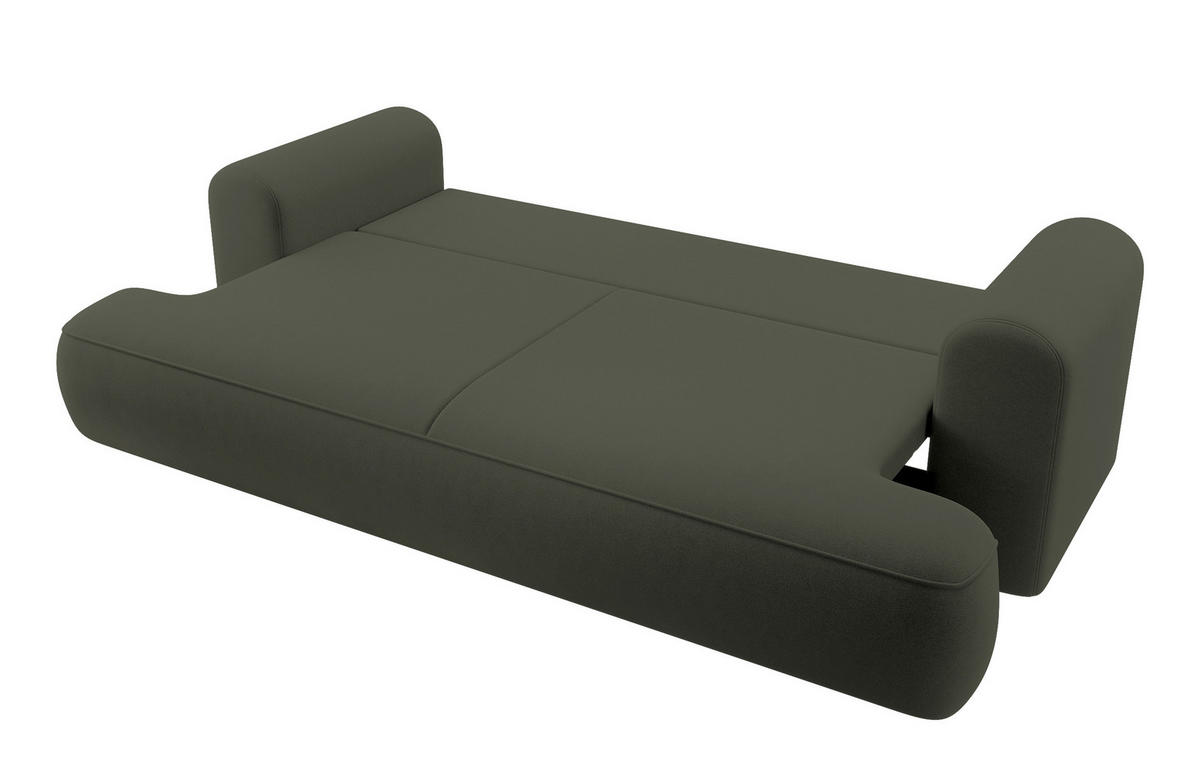 SCHLAFSOFA Ovo Olivgrün Velours - Olivgrün, Textil (250/100/110cm) - Selsey