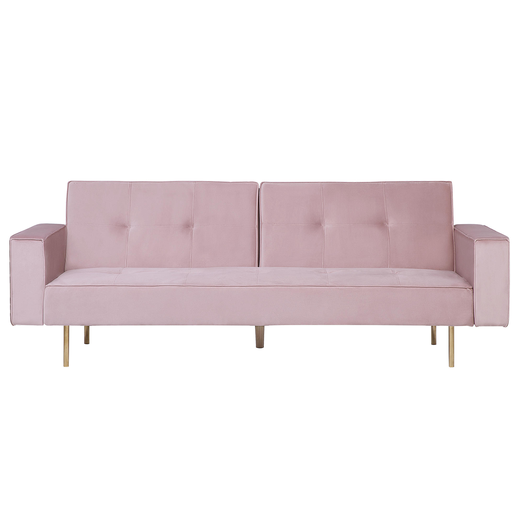 3-SITZER-SCHLAFSOFA Samtstoff Rosa Visnes - Pink, Textil (218/80/81cm) - Beliani