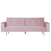 3-SITZER-SCHLAFSOFA Samtstoff Rosa Visnes - Pink, Textil (218/80/81cm) - Beliani