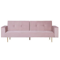 3-SITZER-SCHLAFSOFA Samtstoff Rosa Visnes - Pink, Textil (218/80/81cm) - Beliani