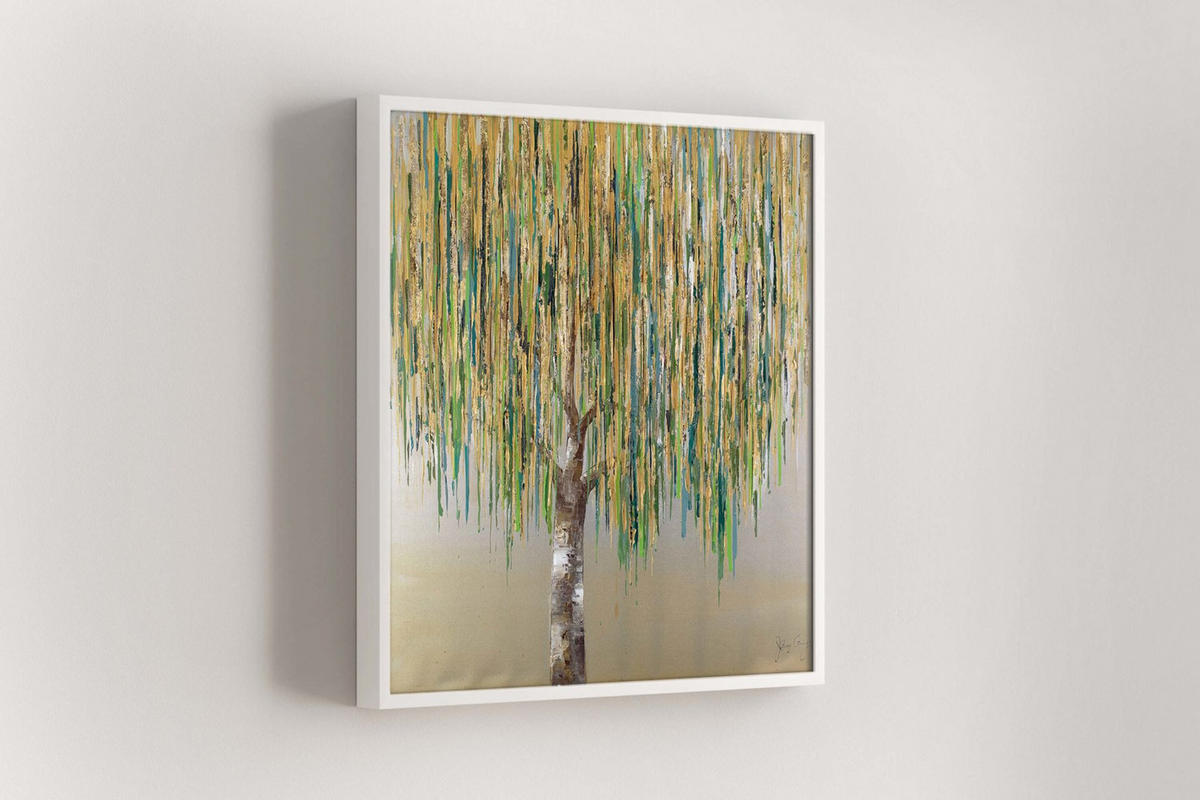 OLEJOMAĽBA 80/80 cm, Zvieratá - zelená, drevo/textil (80/80cm) - KUNSTLOFT