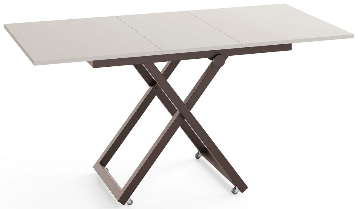 COUCHTISCH Axen höhenverstellbar ausziehbar, Kaschmir 120-160/80/38-75 cm - Kaschmir/Beige, Holzwerkstoff/Metall (80/160/75cm) - WFL GROUP
