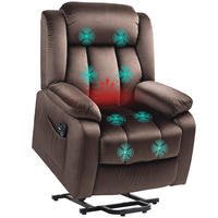 MASSAGESESSEL DE-06422 45° Lift, 150° neigbar, 8 Massagepunkte Braun - Braun, Metall (88/106/95cm) - ComfortXL