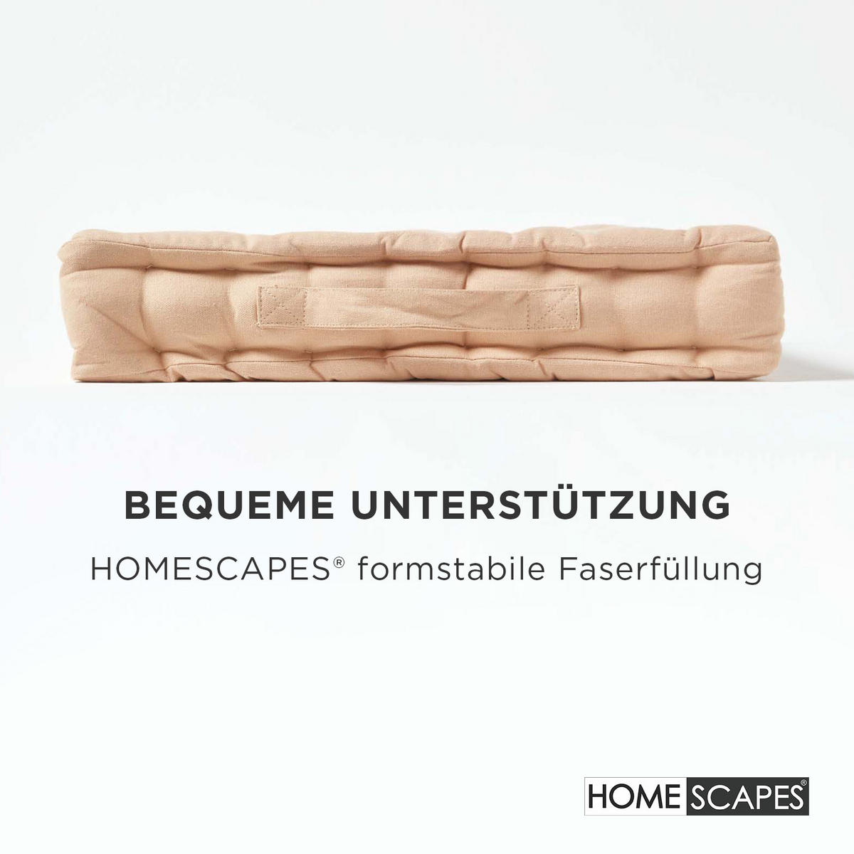SITZKISSEN beige 50/50/10 cm – Bodenkissen unifarben - Beige, Textil (50/50/10cm) - Homescapes