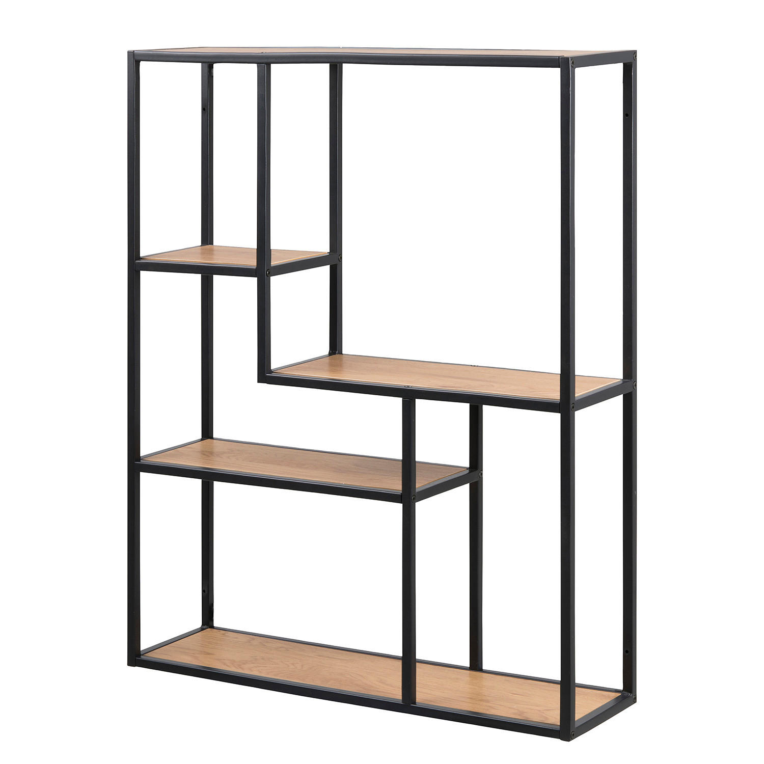 WANDREGAL - Wildeiche, Holzwerkstoff/Metall (75/91/20cm) - home24