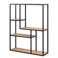 WANDREGAL - Wildeiche, Holzwerkstoff/Metall (75/91/20cm) - home24