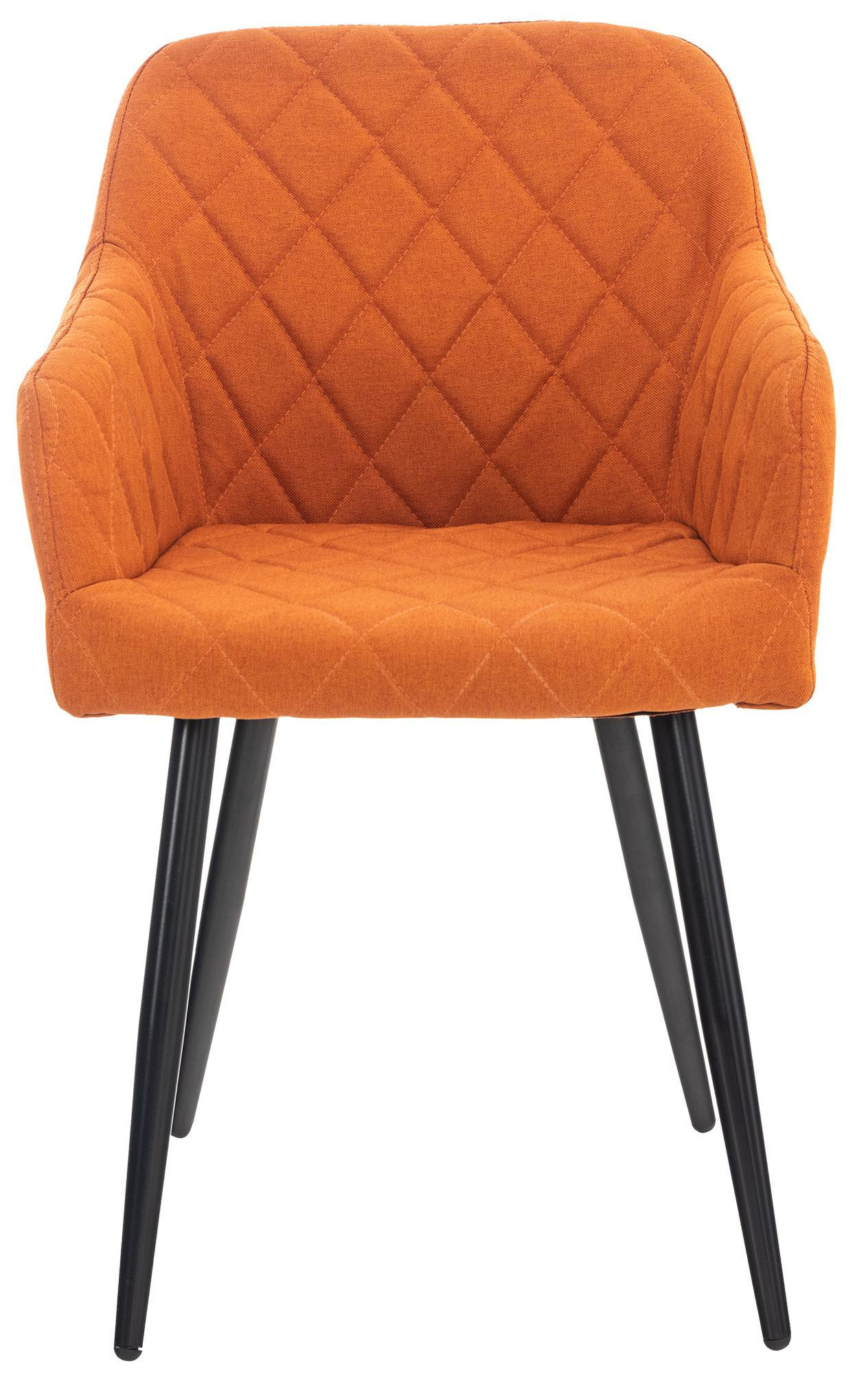 ARMLEHNENSTUHL 2er Set Stoff orange - Schwarz/Orange, Textil/Metall (47/84/44cm) - CLP