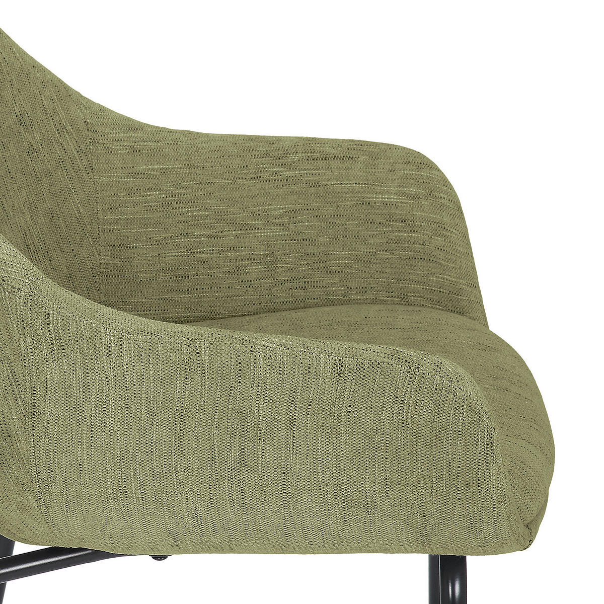 POLSTERSTUHL - Schwarz/Grün, Textil/Metall (59/79/61cm) - home24