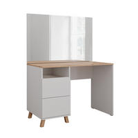 SCHMINKTISCH Karen Weiß/Artisan 110 cm mit Spiegel - Weiß/Eiche Artisan, Holzwerkstoff (110/75/55cm) - Vicco