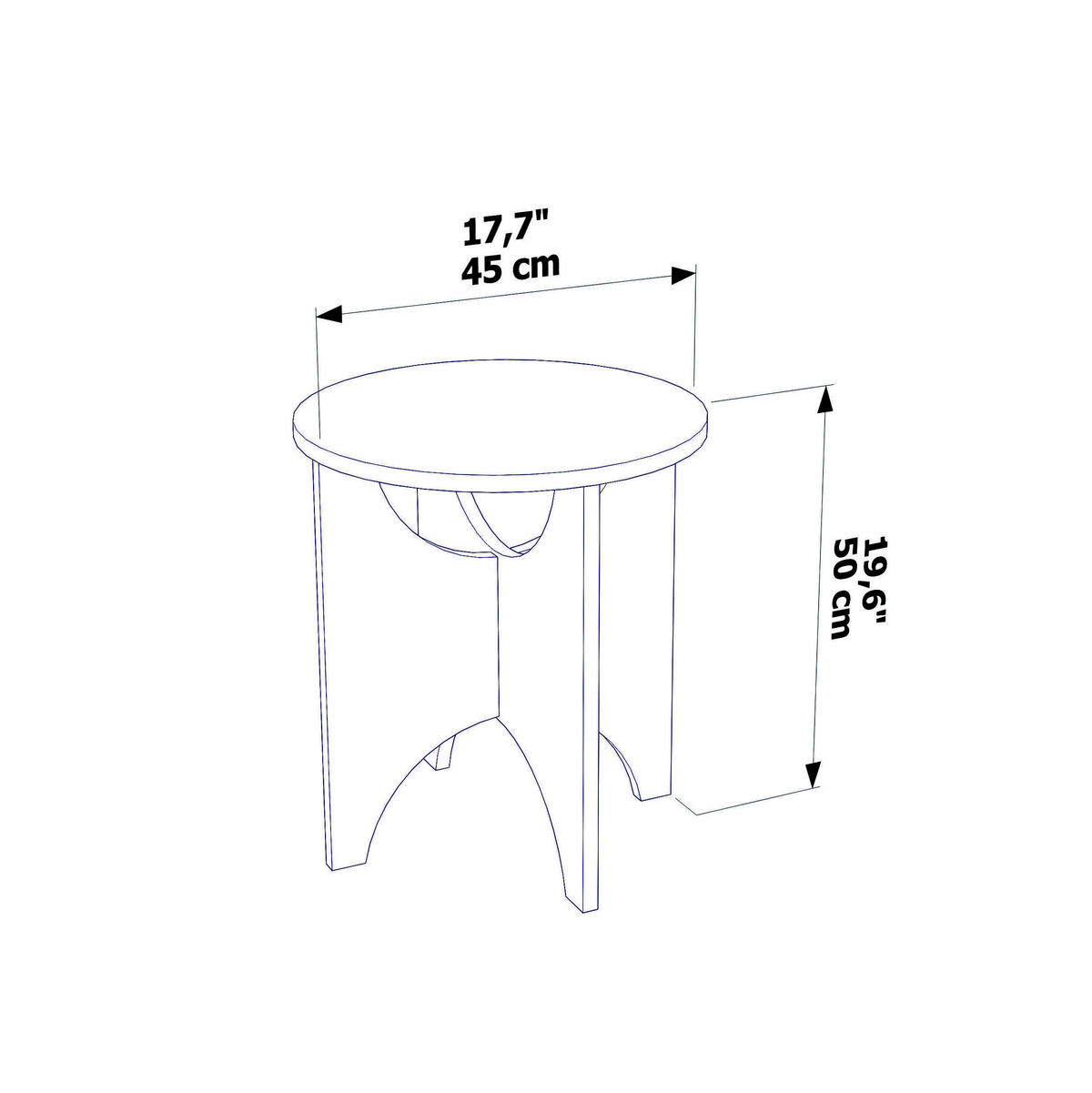 BEISTELLTISCH Merit Saphireiche - Honig, Holzwerkstoff (45/45/10cm) - Decorotika