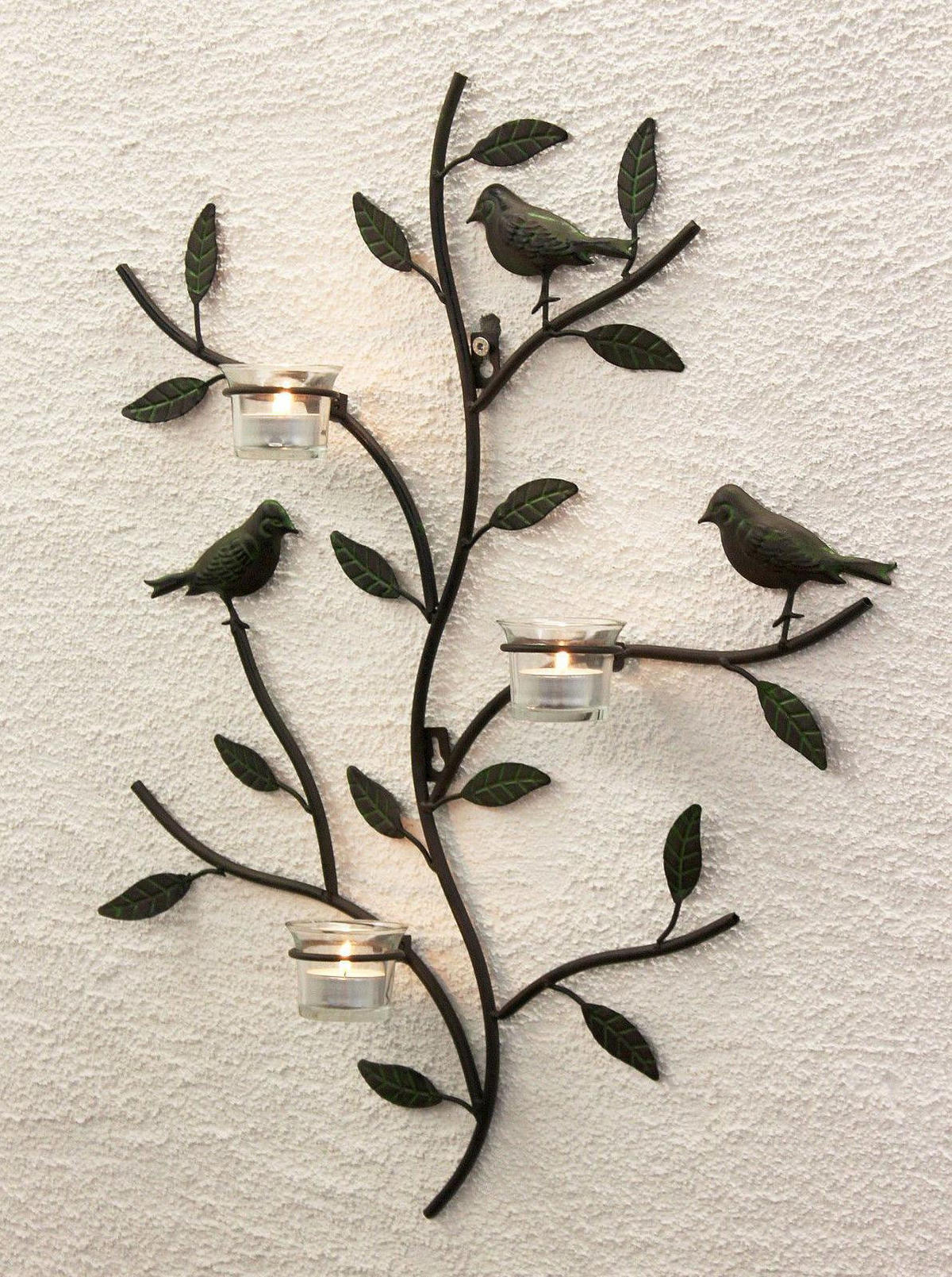 WANDTEELICHALTER Teelichthalter aus Metall 57cm - Braun, Metall (57cm) - DanDiBo