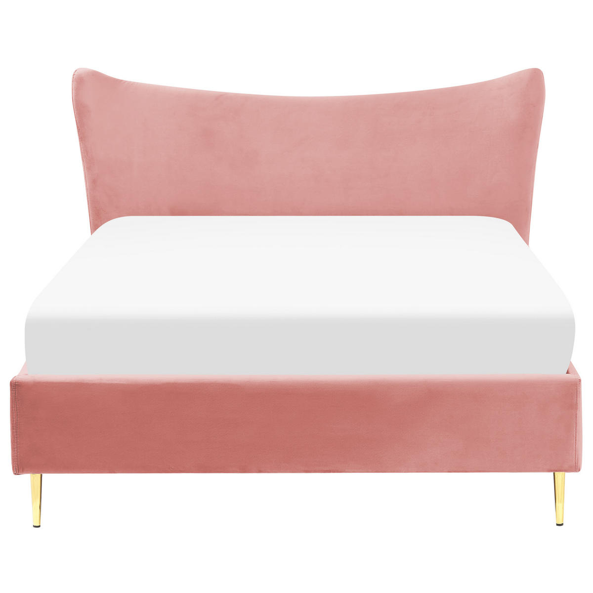 POLSTERBETT 140/200cm Pfirsichrosa Chaleix - Pink, Textil (140/200cm) - Beliani