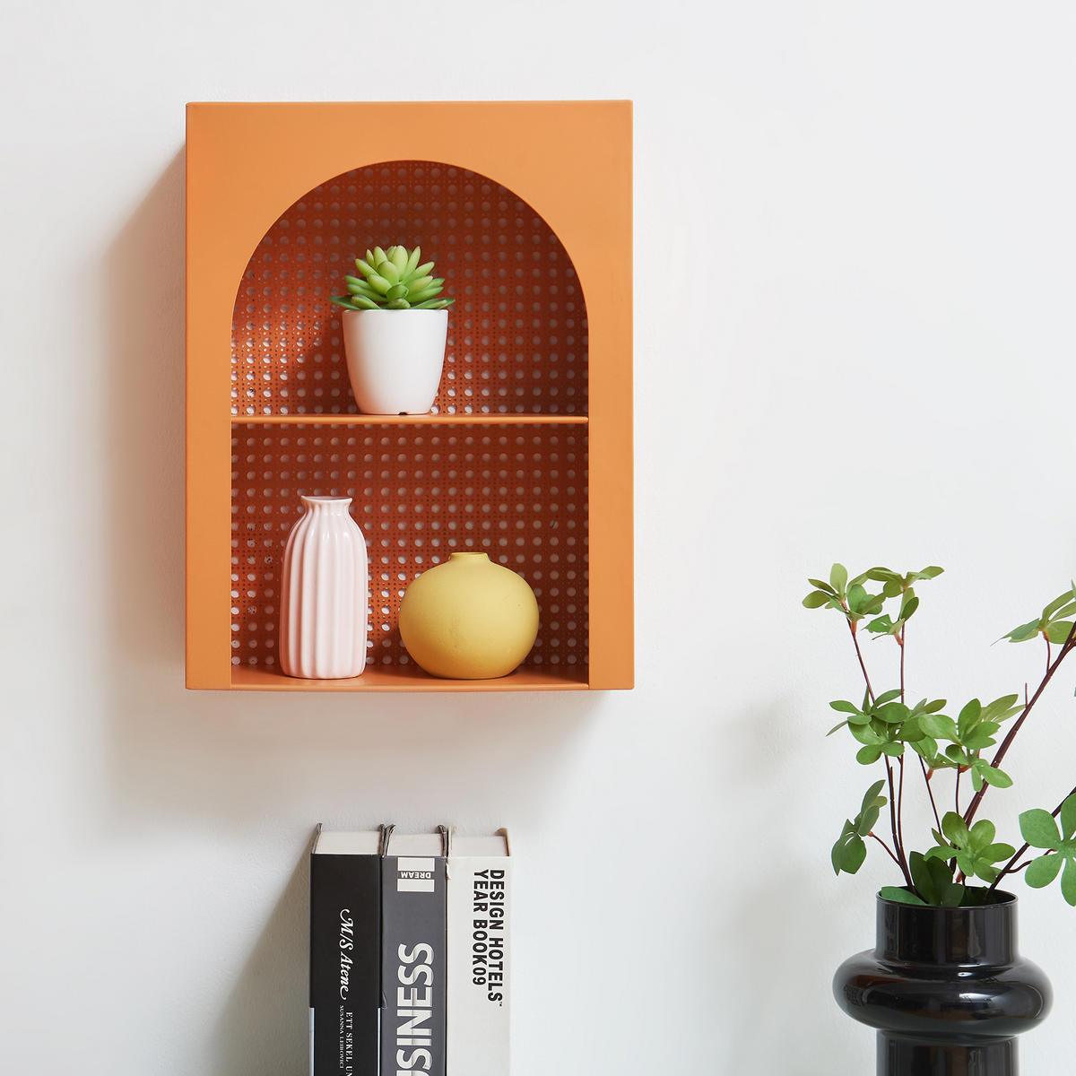 WANDREGAL Jäller I. - Orange, Metall (30/40/13cm) - [en.casa]