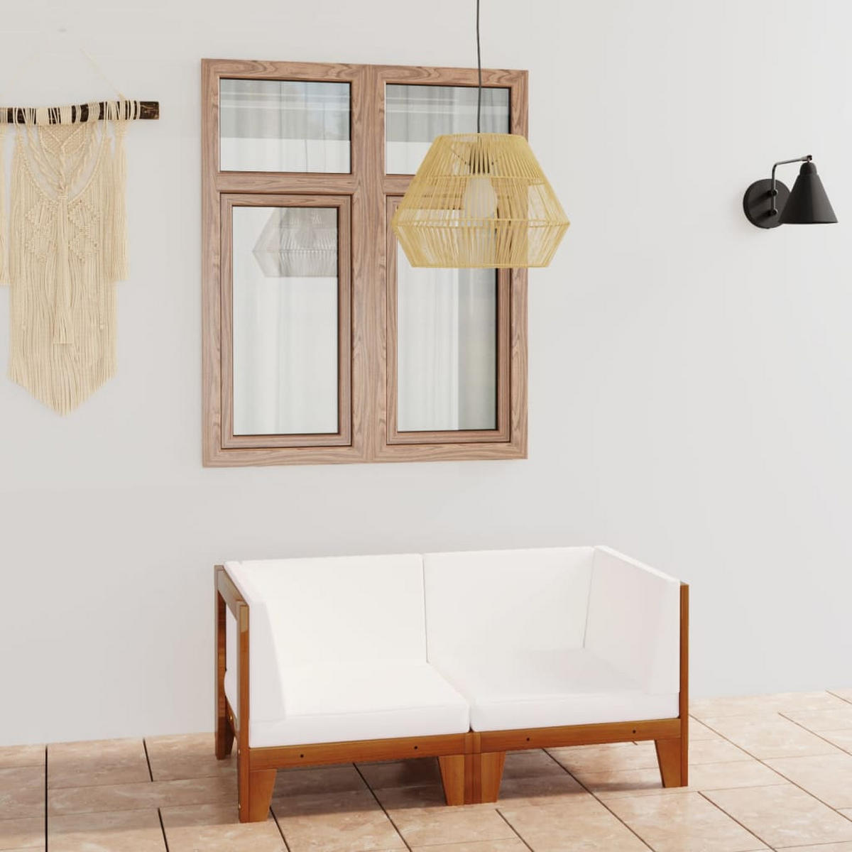 GARTENSET Renard 2-teilig - Creme, Holzwerkstoff - Nettlife