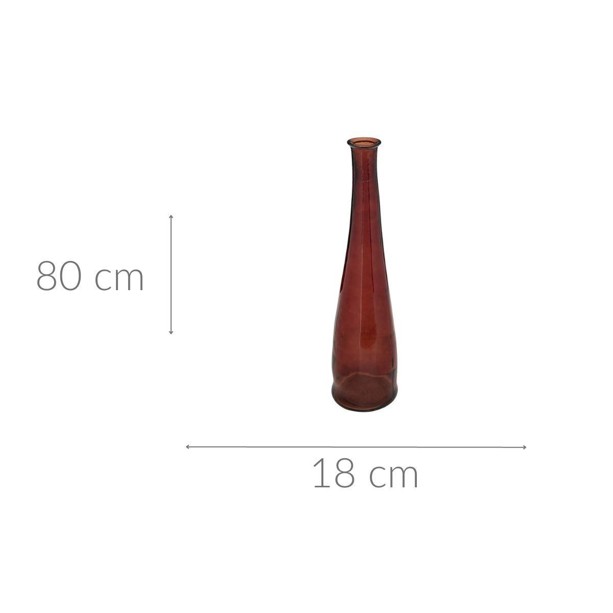 GLASVASE aus recyceltem Glas Uly 18/18/80 cm - Braun, Glas (18/80cm) - Atmosphera Createur d´interieur