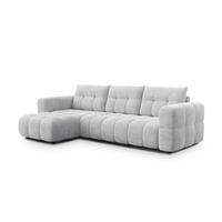 ECKSOFA CLOUDI 4-Sitzer links, hellgrau - Hellgrau/Schwarz, Holz/Textil (294/160cm) - Courtois Laville
