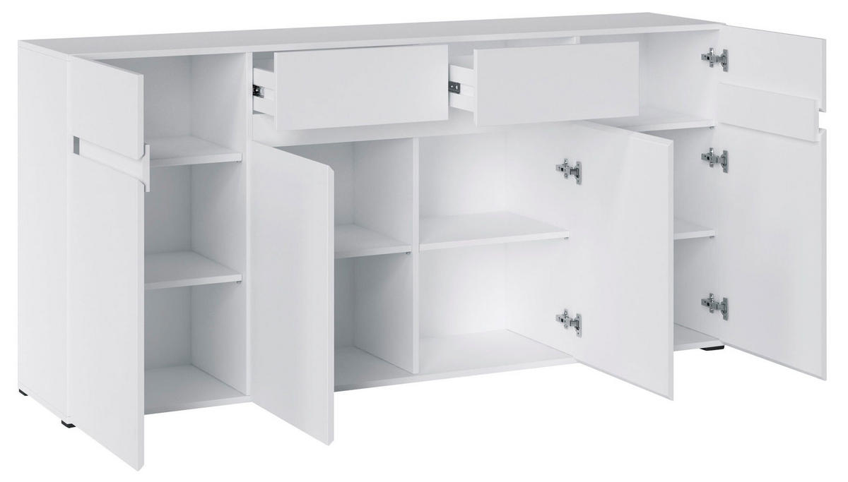 SIDEBOARD Rimini weiß 180 / 40 / 86cm - Weiß, Holz/Holzwerkstoff (180/86/40cm) - Feldmann-Wohnen