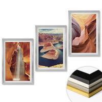 WANDBILDER 3er Set - 40x60 cm Silberner Rahmen - Wasserfall in der Schlucht - Silberfarben, Kunststoff (40/60cm) - ArtPrintCave