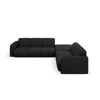 ECKSOFA rechts Molino aus strukturiertem Stoff schwarz 6 Sitzplätze - Schwarz, Textil (250/315cm) - Micadoni