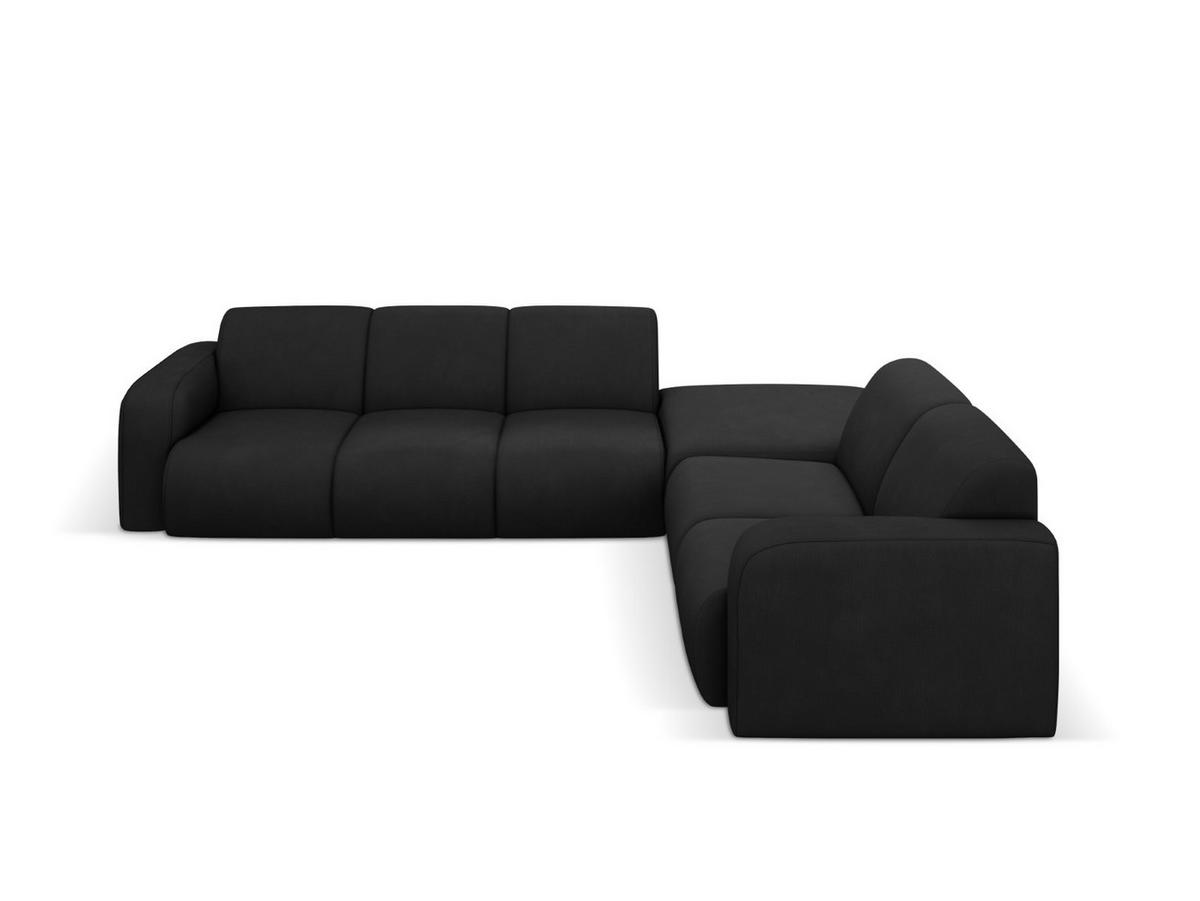 ECKSOFA rechts Molino aus strukturiertem Stoff schwarz 6 Sitzplätze - Schwarz, Textil (250/315cm) - Micadoni