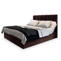 BOXBETT BARINO 160x200 cm mit Matratze und Topper - Braun - Braun, Holz (160/200cm) - MASSENO