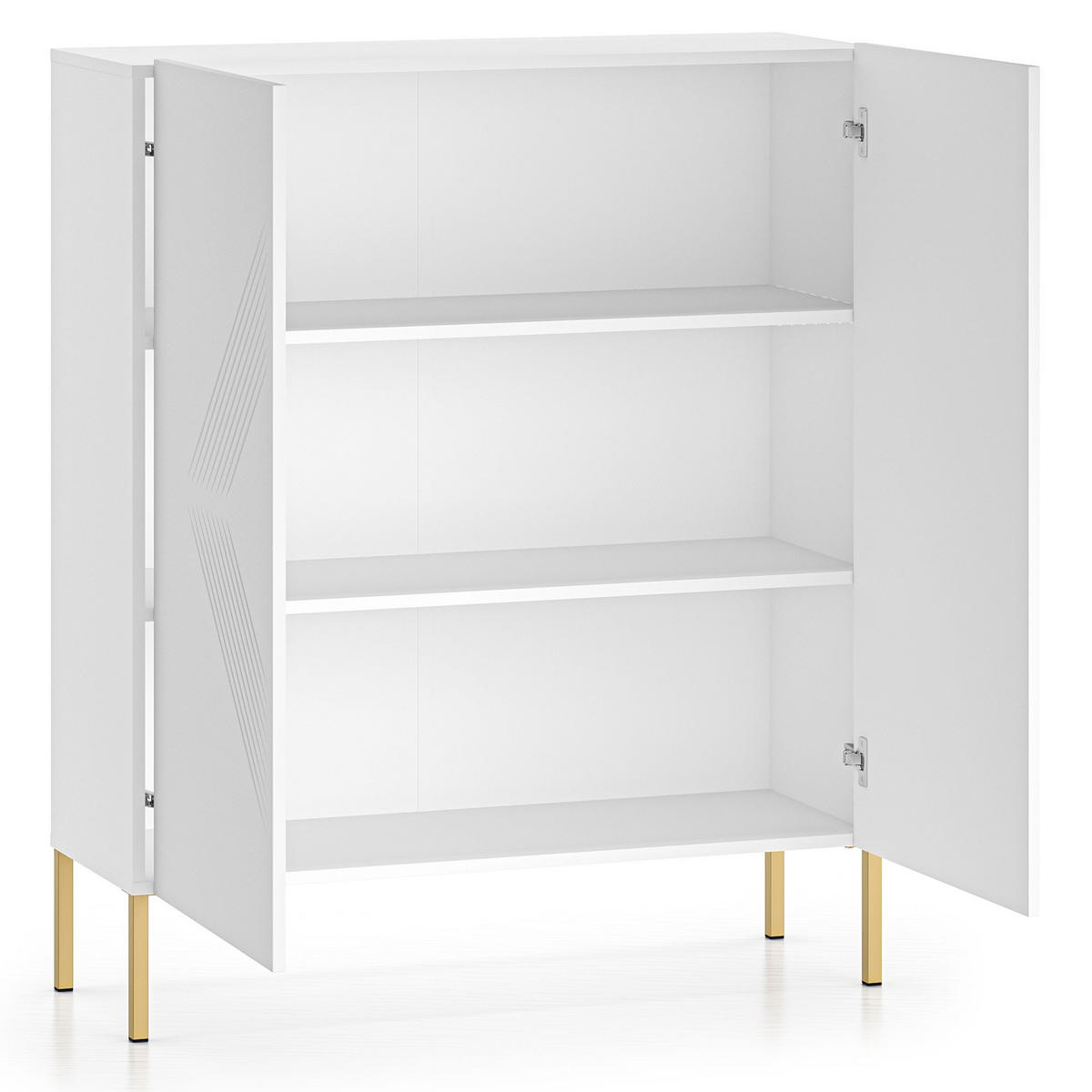 KOMMODE NEBRO,Weiß - Weiß, Holzwerkstoff (100/120/37cm) - KONSIMO®