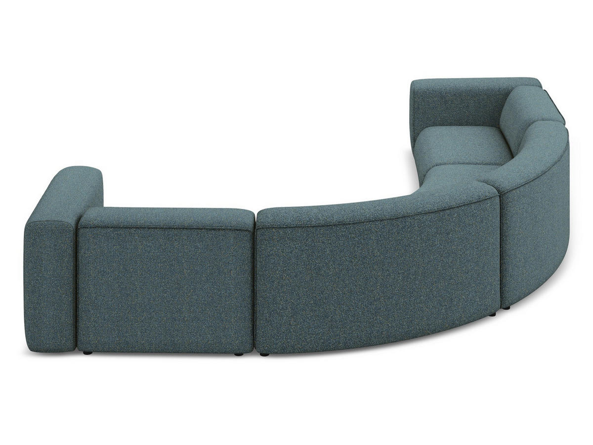 ECKSOFA Strukturstoff Stoff Blau - Blau/Blaugrau, Kunststoff/Textil (318/318cm) - Makamii