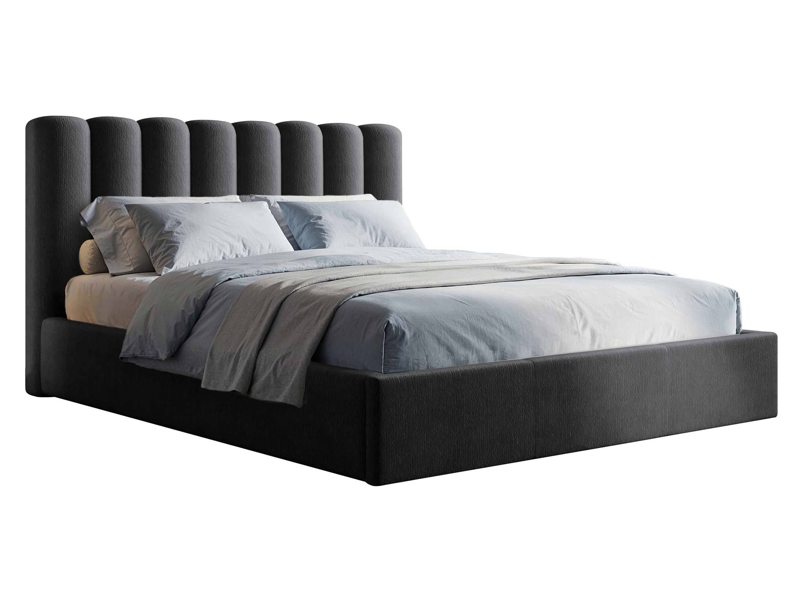 POLSTERBETT Nox - Anthrazit/Naturfarben, Holzwerkstoff/Textil (180/200cm) - MIRJAN24