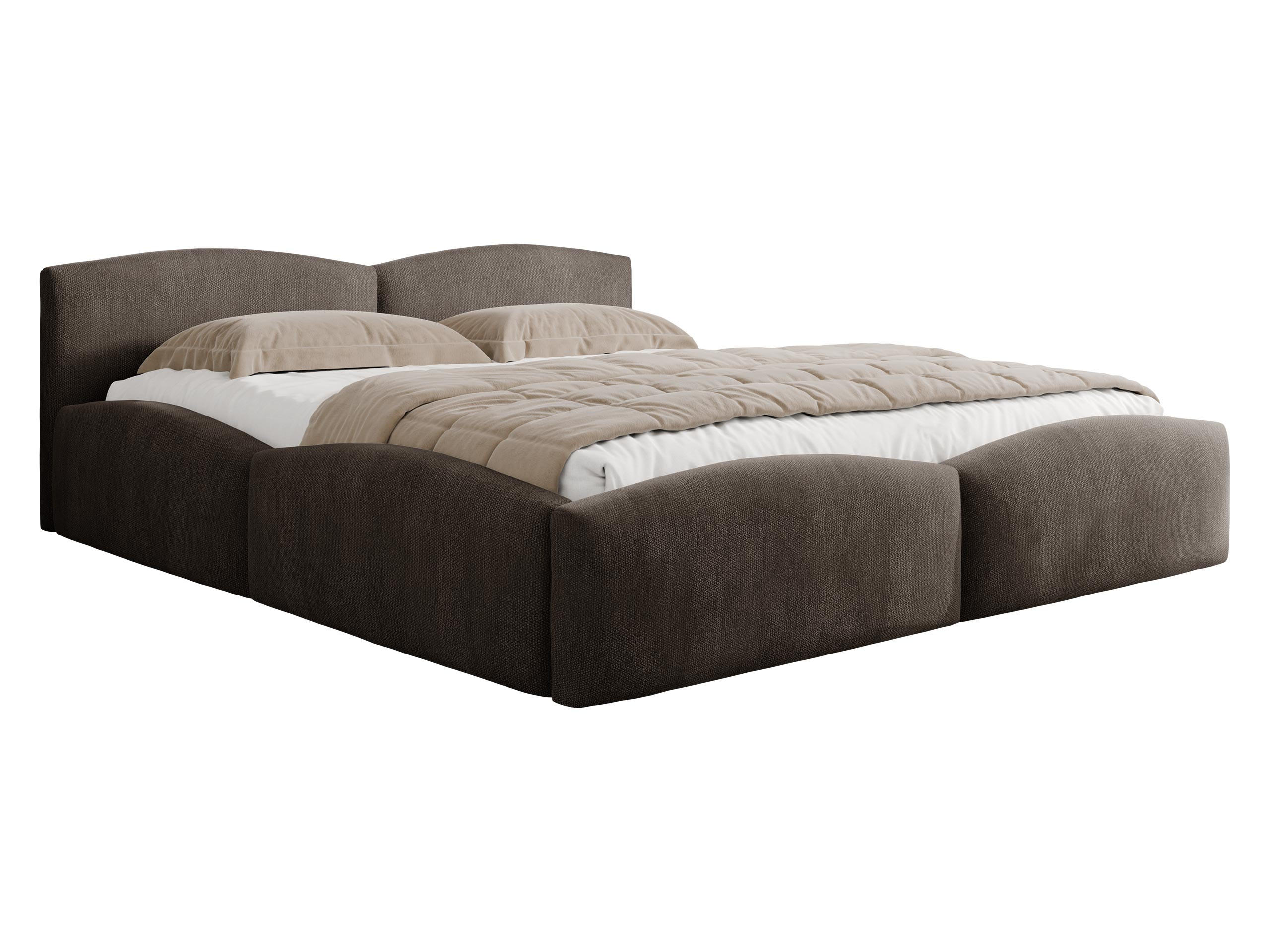 POLSTERBETT Mirala - Eichefarben/Braun, Holz/Textil (140/200cm) - MIRJAN24