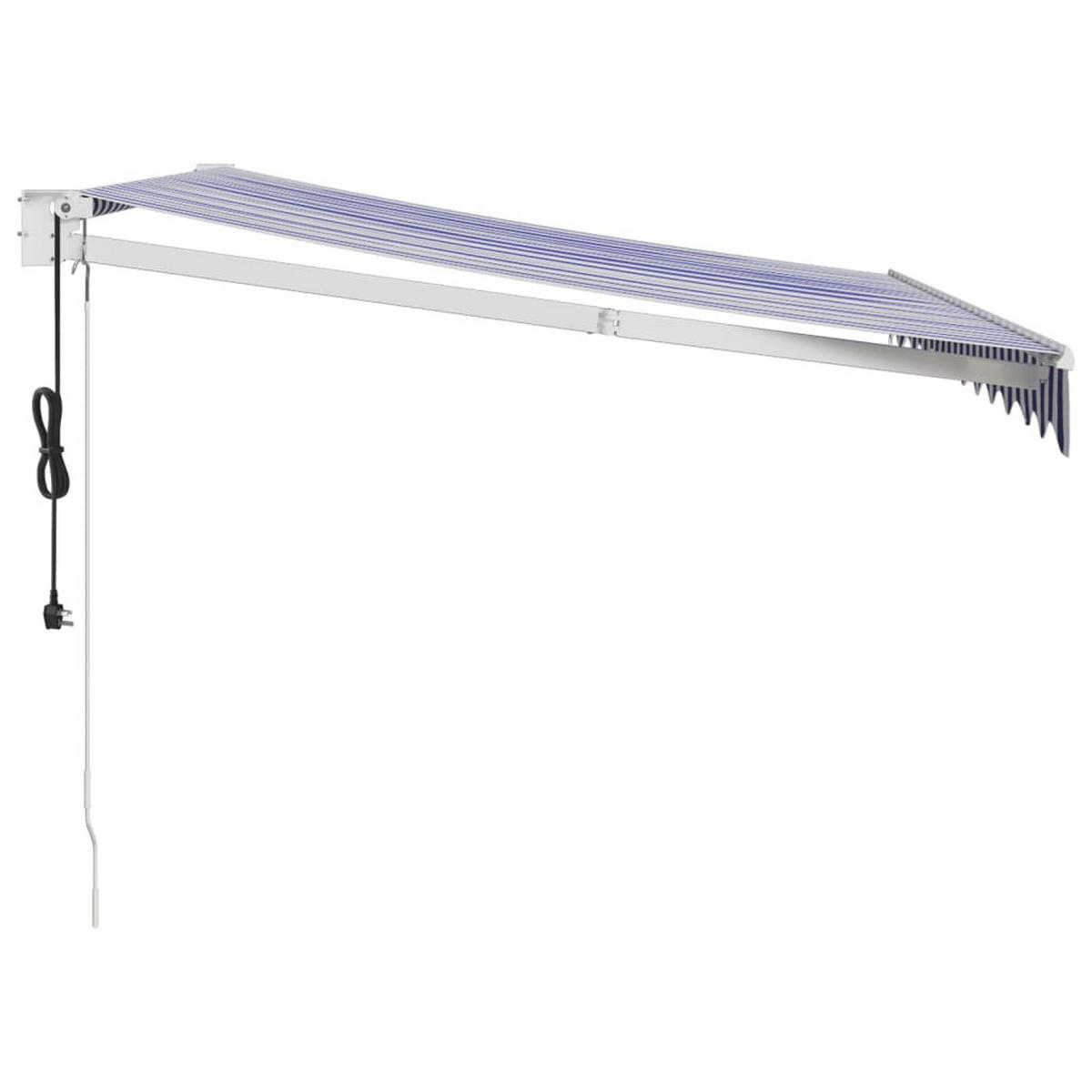 ELEKTRISCHE Markise mit Kurbel Blau und Weiß 3,5x2,5 - Blau/Weiß, Textil (350/250/350cm) - furnicato