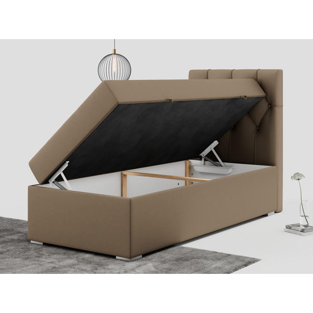 Thumbnail - MKS Boxbett, Braun, Textil, 1-Sitzer, H4, Rechteckig, 90x200 cm, Schlafzimmer, Betten, Boxspringbetten